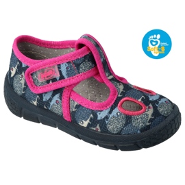 Befado Kinderschuhe 533P017 marineblau rosa silber 4