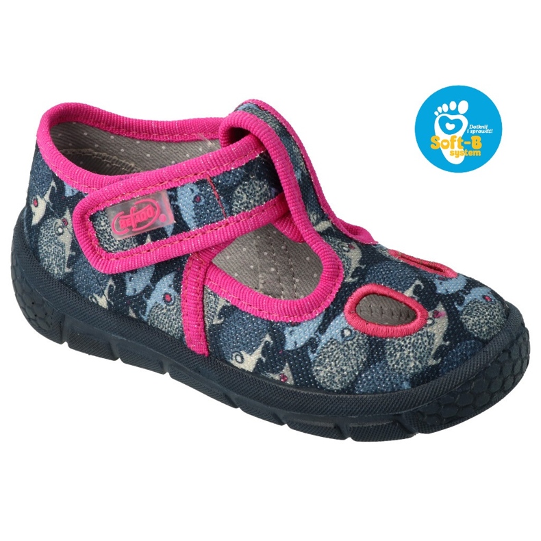 Befado Kinderschuhe 533P017 marineblau rosa silber 4