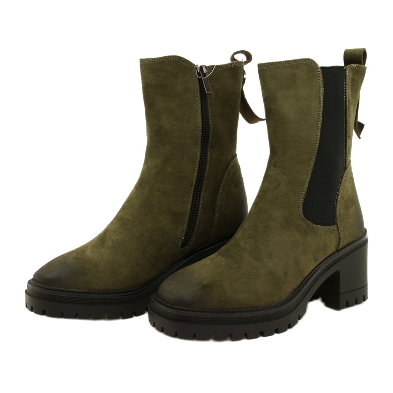 Vinceza Damen-Stiefeletten aus Wildleder, Grün 2