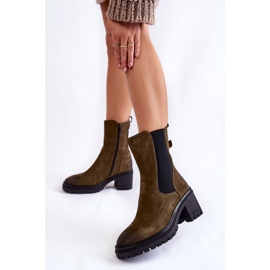 Vinceza Damen Wildlederstiefel mit Reißverschluss Liris grün 2