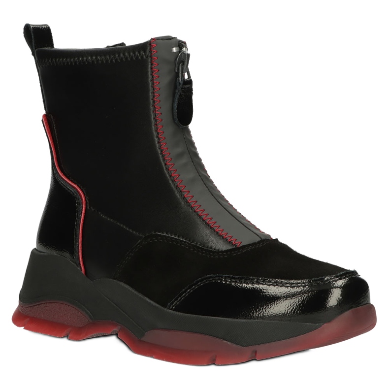 Isolierte Lederstiefel Filippo W PAW395 schwarz rot 2