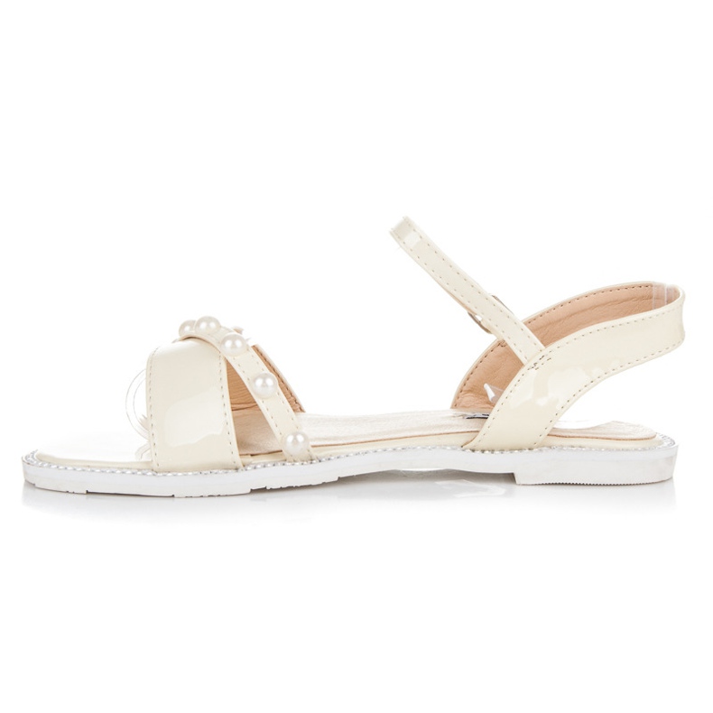 Vices Flache Sandalen mit Perlen gelb 1