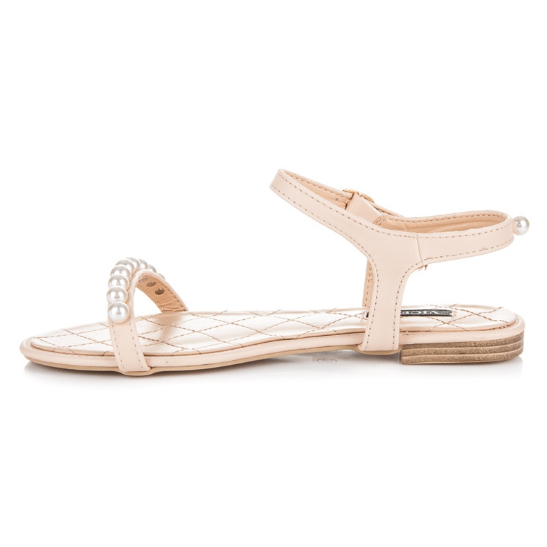 Vices Flache Sandalen mit Perlen braun 1