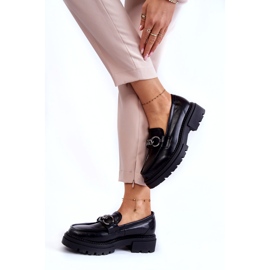 Frauen um Öko-Lederschuhe la.fi schwarz mit einer Kette 3