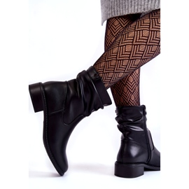 Sergio Leone Frauen zerknitterten flachen Absätzen schwarz 4