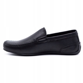 Polbut Herren Leder Loafer 2105 schwarz genarbt 1