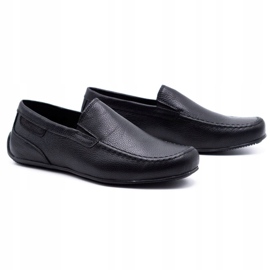 Polbut Herren Leder Loafer 2105 schwarz genarbt 2