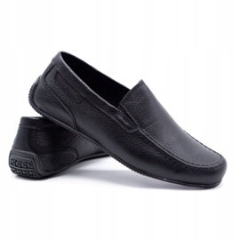 Polbut Herren Leder Loafer 2105 schwarz genarbt 3