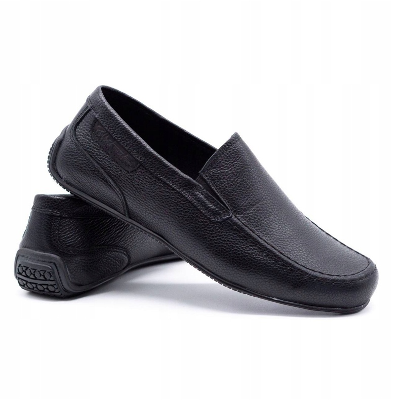 Polbut Herren Leder Loafer 2105 schwarz genarbt 3