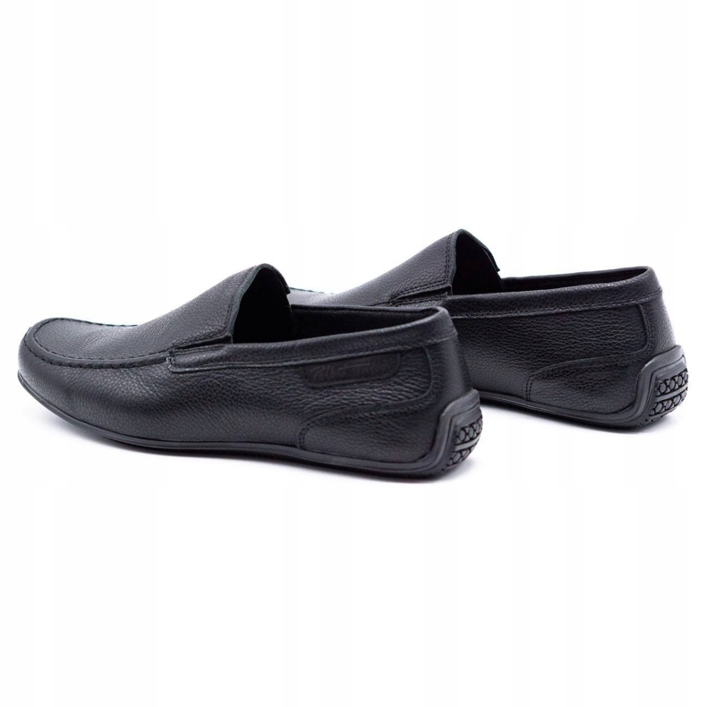 Polbut Herren Leder Loafer 2105 schwarz genarbt 4