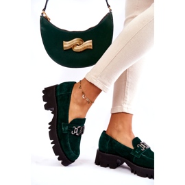 Frauen Wildlederschuhe mit Dekoration Laura Messi 2489 Grün 2