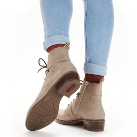 Bequeme isolierte beige Damenstiefel Rieker Y0820-64 2