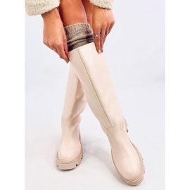 Powell Beige Reitstiefel für Damen 1