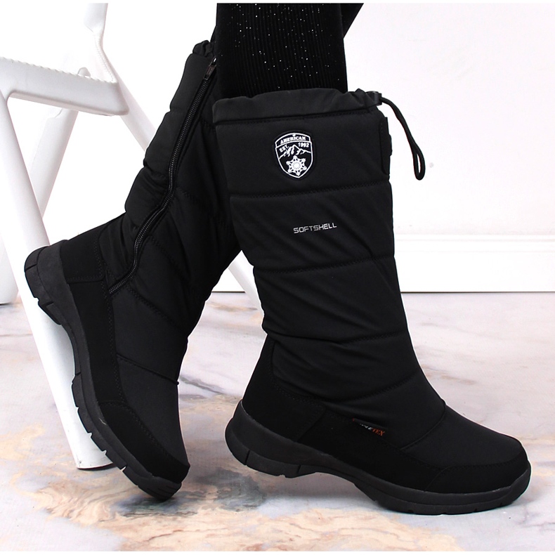 Schwarze, wasserdichte Schneestiefel von American Club 1