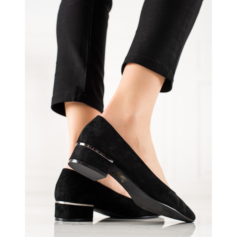 SHELOVET Klassische Pumps mit niedrigem Absatz schwarz 2
