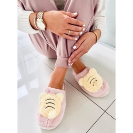 BM Damenhausschuhe Perlrosa gelb 1