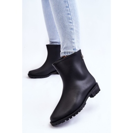 Klassische Slip-On-Regenstiefel für Damen Schwarz Floriana 2