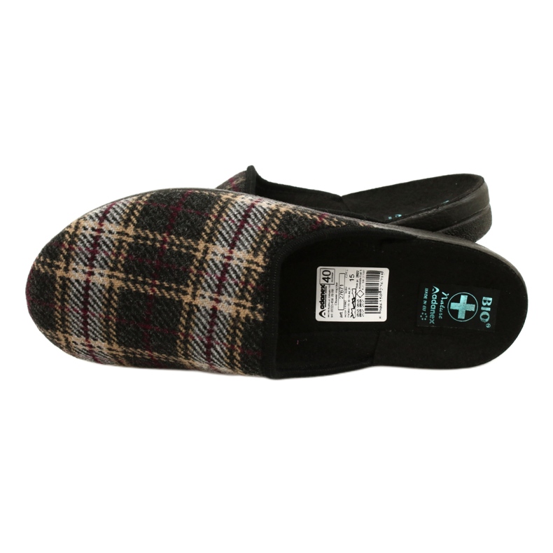 Adanex Plaid Hausschuhe für Herren 27671 beige schwarz mehrfarbig 4