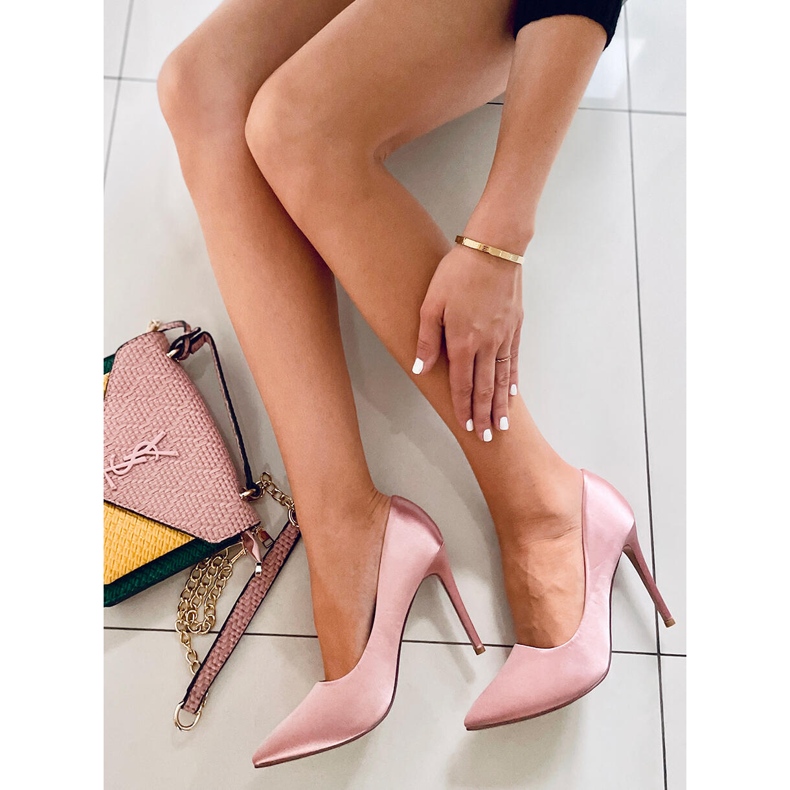 PA1 Damen-Satin-Heels Talia Champagne rosa 2