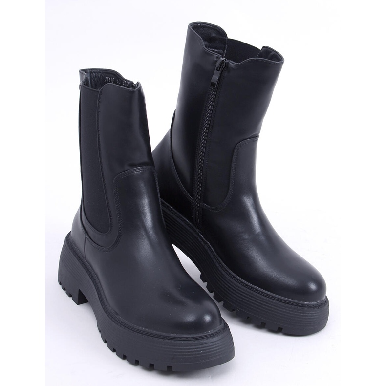PA1 Shaw Schwarze hohe Chelsea-Stiefel 1