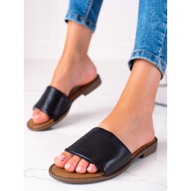 W. Potocki Potocki Hausschuhe mit breitem Gürtel schwarz 2