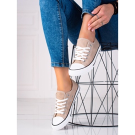 SHELOVET Klassische beige Turnschuhe 1