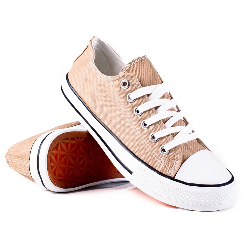SHELOVET Klassische beige Turnschuhe 2