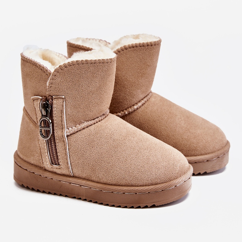 Warme Schneestiefel zum Hineinschlüpfen für Kinder Beige Catellie braun 1
