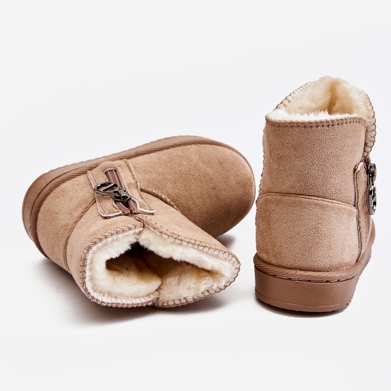 Warme Schneestiefel zum Hineinschlüpfen für Kinder Beige Catellie braun 2