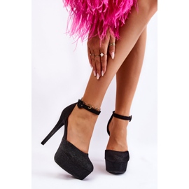 PA1 Schwarze Jassie Shiny Pumps mit Plateauabsatz 1