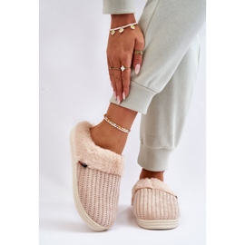 PA1 Isolierte Damen-Slipper mit Pelz Beige Leriss 1