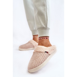 PA1 Isolierte Damen-Slipper mit Pelz Beige Leriss 2
