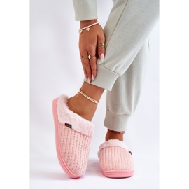 Isolierte Slip-On-Hausschuhe für Damen mit Pelz Rosa Leriss 1