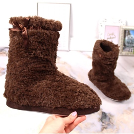 BM Warme Fellhausschuhe für Damen braun Stella 1
