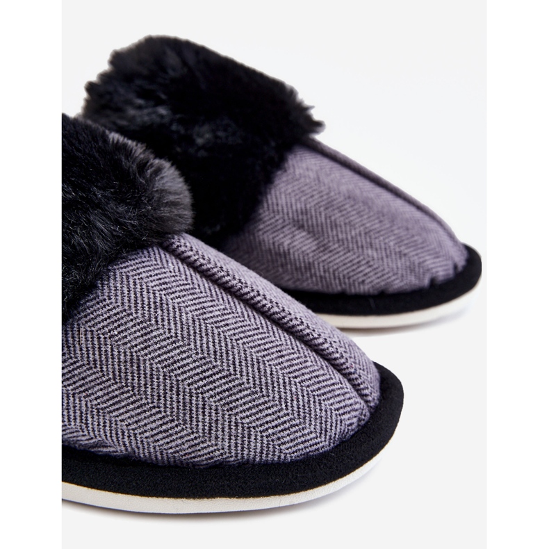 BM Herren Warme Hausschuhe Schwarz Marcus grau 2