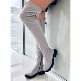 BM Oberschenkelhohe Damenstiefel Adlon Grau 2