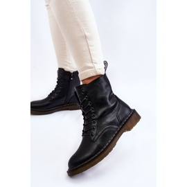 Warme Lederstiefel mit Reißverschluss für Damen GOE II2N4060 Schwarz 2