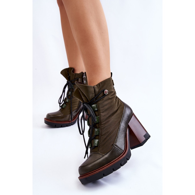 Modischer High Heel Stiefel Maciejka 05777-09 Grün 2