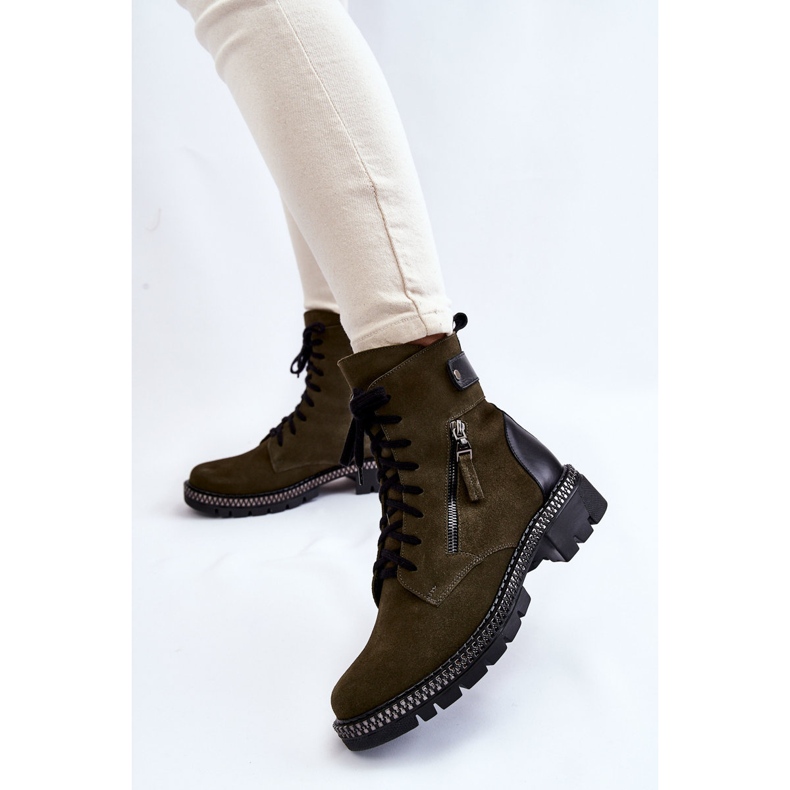 Wildleder Isolierte Stiefel Laura Messi 2508 Grün 2