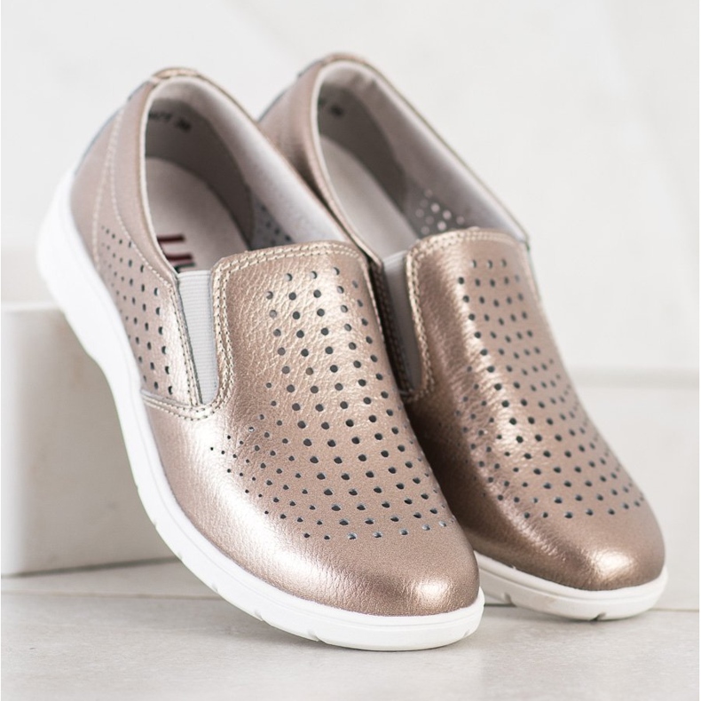 Kylie Goldene Lederschuhe 1