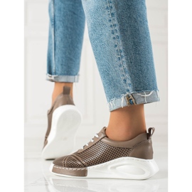 ARTIKER Leichte Lederturnschuhe braun 1