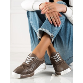 ARTIKER Leichte Lederturnschuhe braun 2