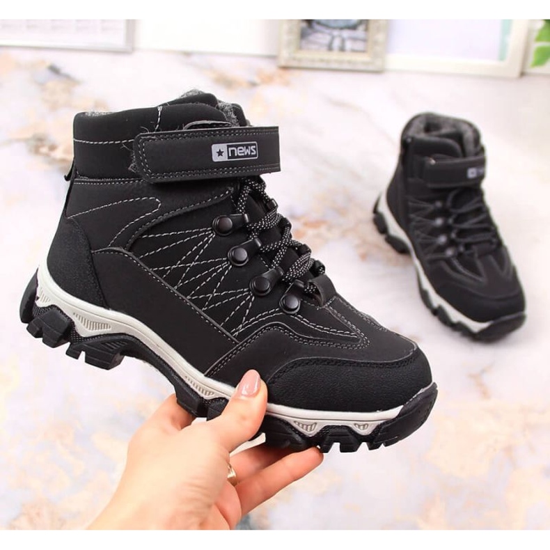 Mit Schafwolle isolierte Wanderschuhe eVento Jr EVE390 schwarz 1