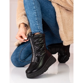 W. Potocki Schwarze Damen-Schneestiefel auf der Potocki-Plattform 2