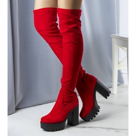 Rote hohe Stiefel aus Wildleder von Byron 1