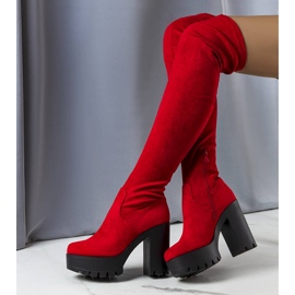 Rote hohe Stiefel aus Wildleder von Byron 2