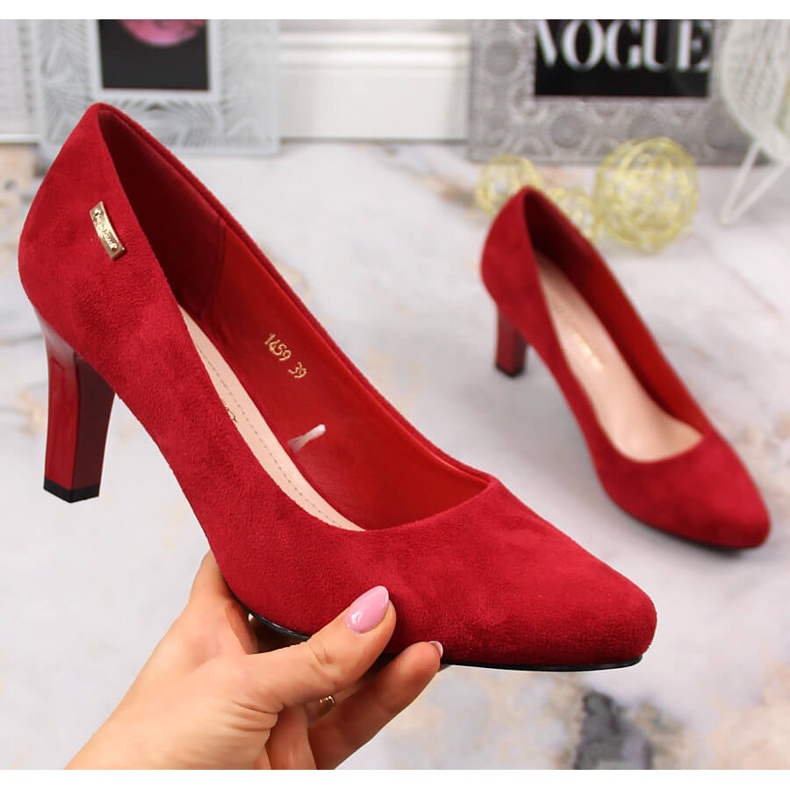 Rote Wildlederpumps für Damen Sergio Leone 1459 1