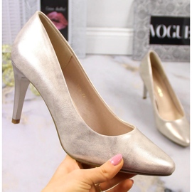 Sergio Leone 1396 goldschimmernde Pumps golden 1