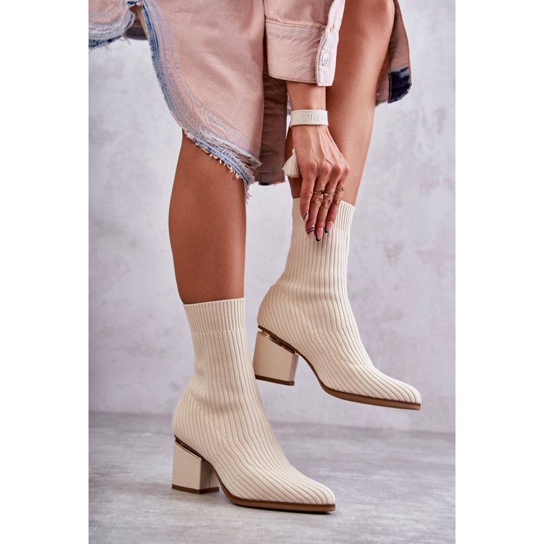 Seastar Damenstiefel mit elastischer Socke Beige Carmon naturfarben 2