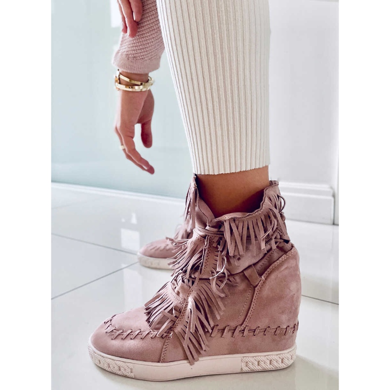 BM Peggy Pink Wildleder-Sneakers mit Fransen rosa 1